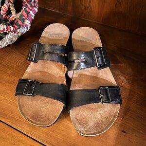 Dansko Black Leather Sandals